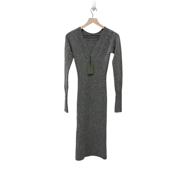 NWT AllSaints Sedona Midi Dress‎ Wool Alpaca Charcoal Grey Women’s Size Medium - Picture 7 of 12